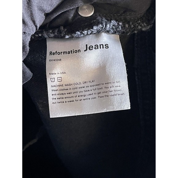 Reformation High & Skinny Crop Avalon Black Wash Jeans Size 27 LY799 - Picture 7 of 9